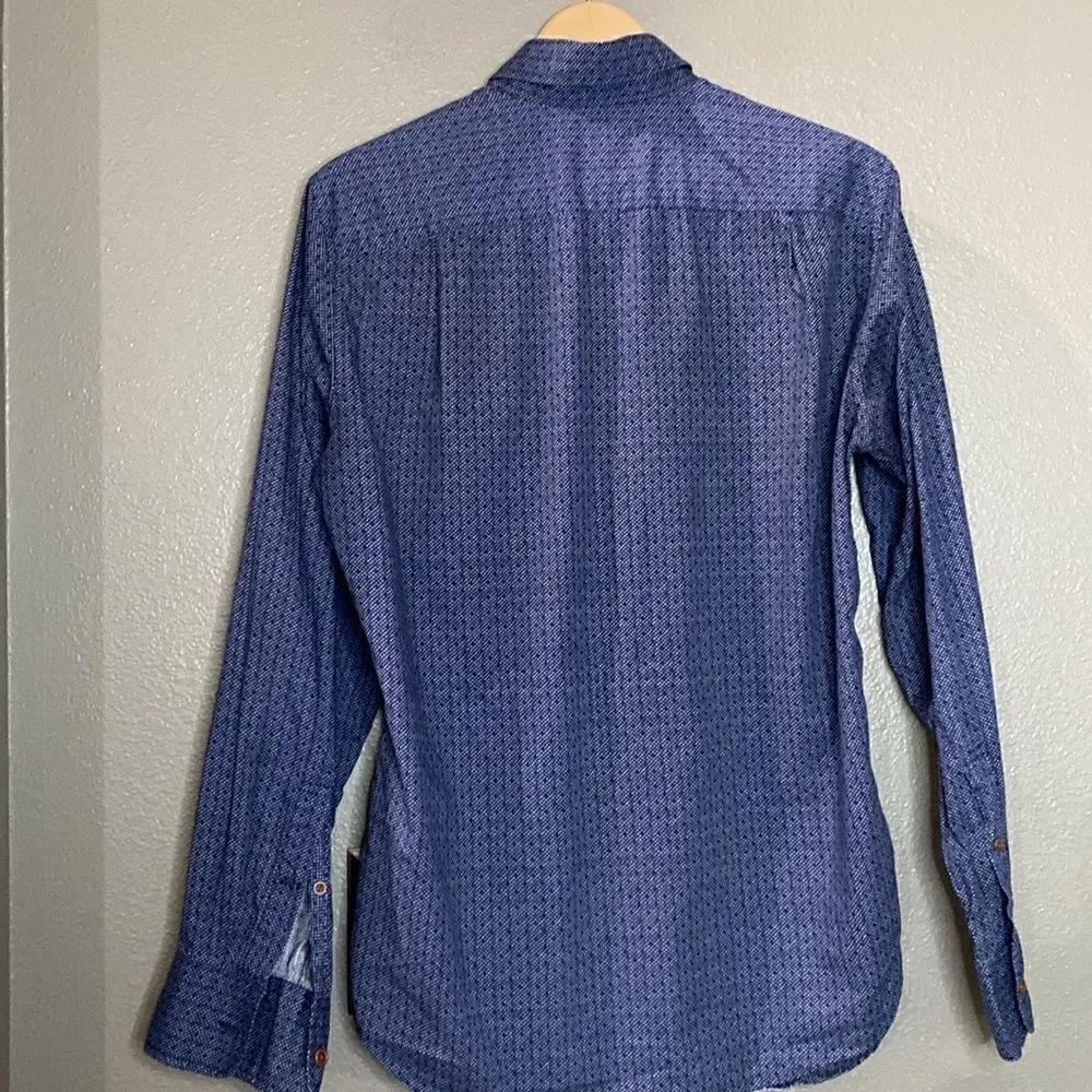 J.Crew Textured Blued Buttoned Down Mens Shirt A4813 Cotton